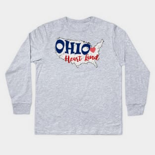 Ohio Heart Land - Love Ohio Kids Long Sleeve T-Shirt